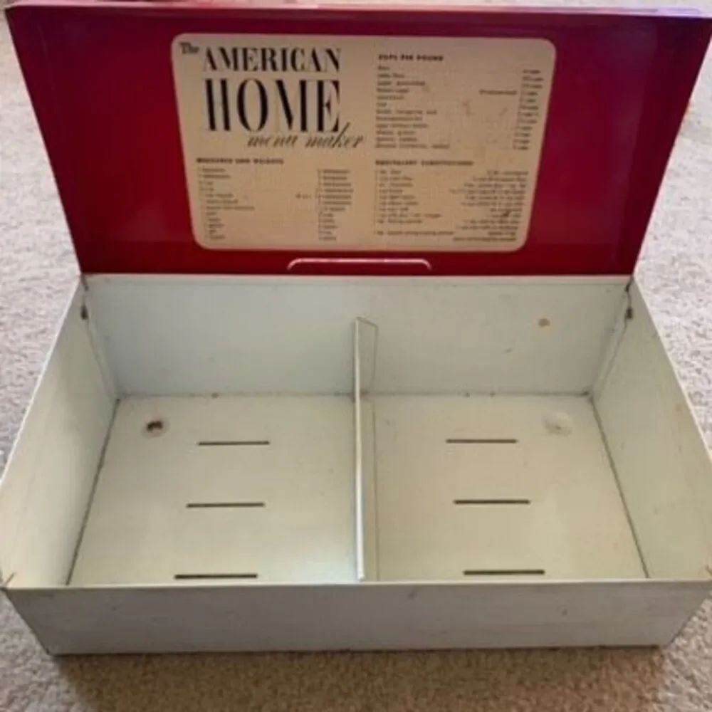 The American Home Menu Maker Vintage Metal Recipe Case
